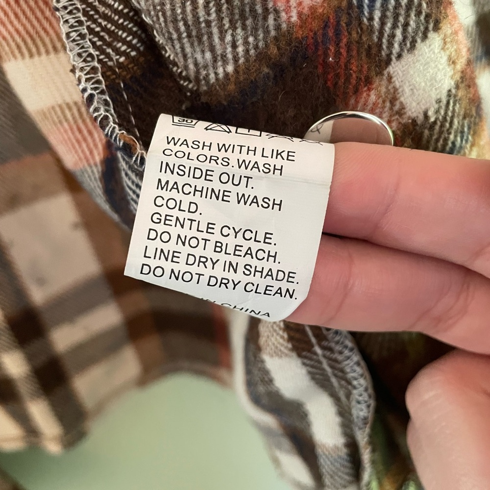 NWOT Button Up Plaid Jacket (100% Polyester) - Picture 5 of 5